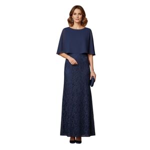 NWT Ignite Evenings Long‎ Formal Navy Blue Gown Size 8